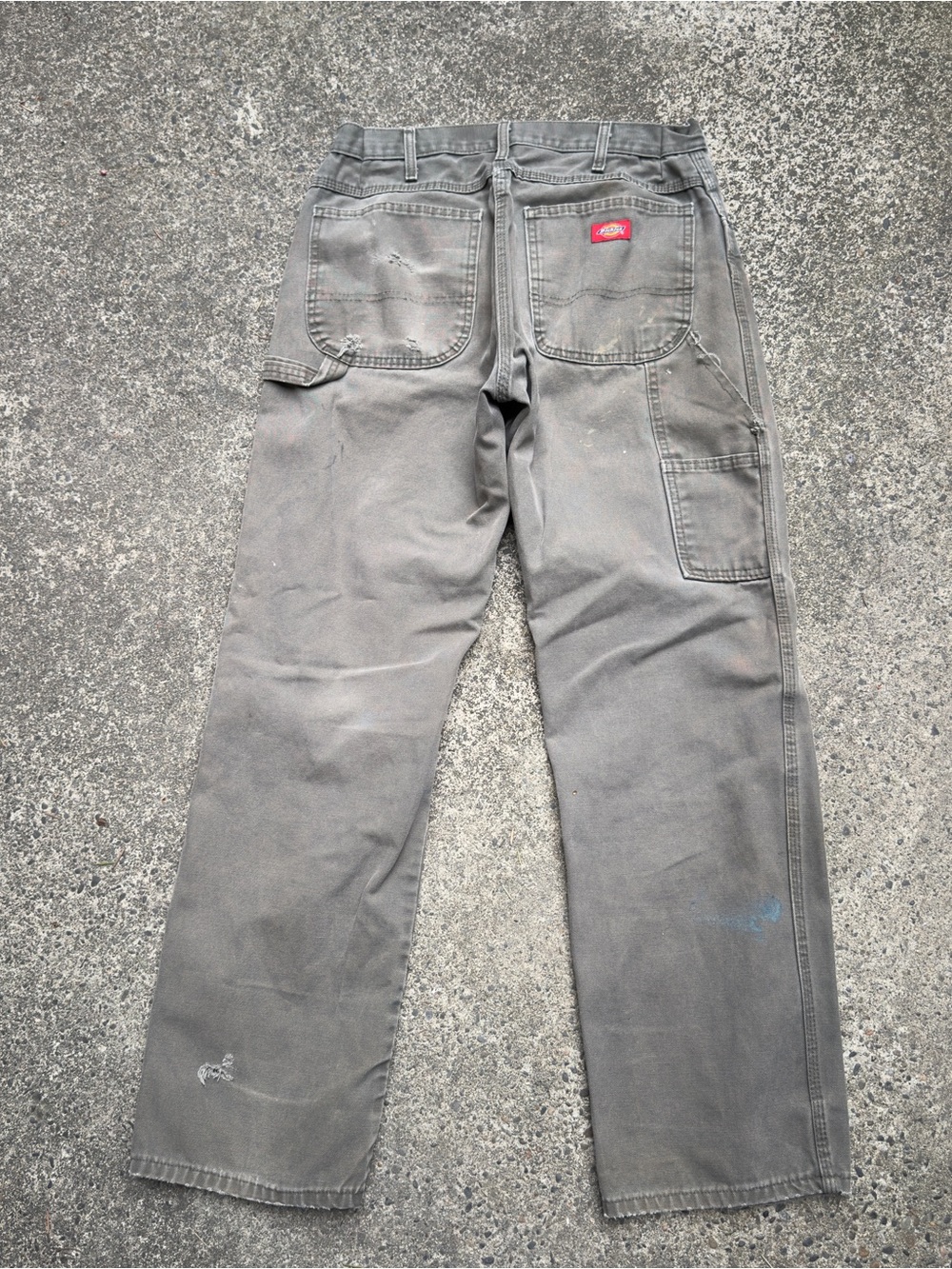 Dickies Olive Green Distressed Carpenter Jeans Sz 31x30